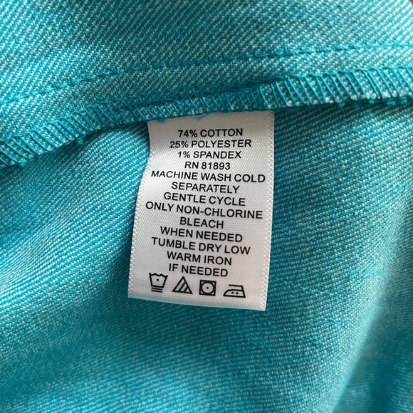 D & Co Turquoise Blue 3/4 Sleeve Denim Jacket Size 1X - Picture 6 of 6